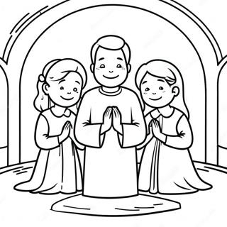 Family Prayer Coloring Page 73574-17075