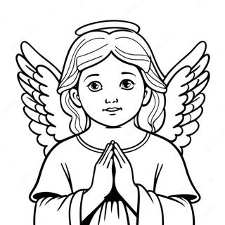Angel With Prayer Coloring Page 73575-17079