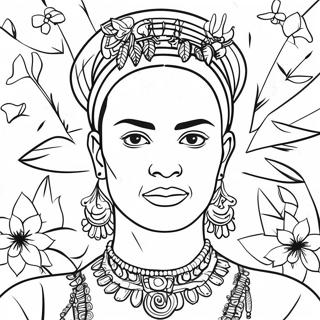 Frida Kahlo Self Portrait Coloring Page 73626-17124