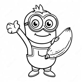 Minion Holding A Banana Coloring Page 7369-157