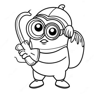 Minion Holding A Banana Coloring Page 7369-158