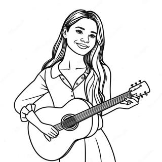 Olivia Rodrigo With Guitar Coloring Page 73702-17173