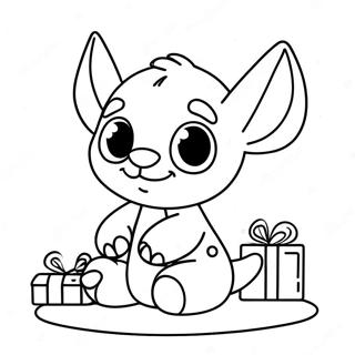 Cute Stitch Christmas Coloring Page 73777-17226