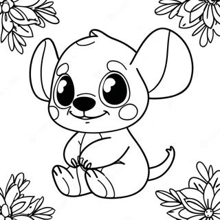 Cute Stitch Christmas Coloring Page 73777-17228