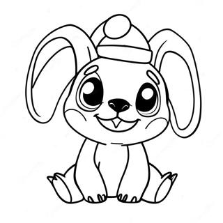 Adorable Stitch With Santa Hat Coloring Page 73778-17229