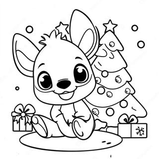 Playful Stitch Decorating Christmas Tree Coloring Page 73779 17236