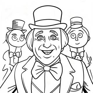 Willy Wonka With Oompa Loompas Coloring Page 73883-17318