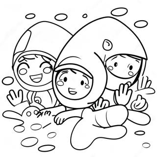 Joyful Family Swimming Together Coloring Page 74064-17461