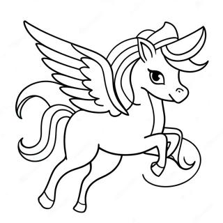 Majestic Pegasus Flying Coloring Page 74112-17489