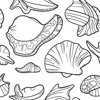 Colorful Seashells On The Beach Coloring Page 74138-17509
