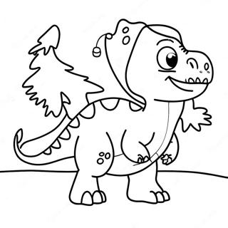 Dinosaur Christmas Coloring Pages