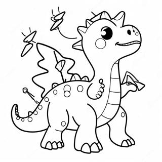 Festive Dinosaur With Christmas Lights Coloring Page 74217-17580