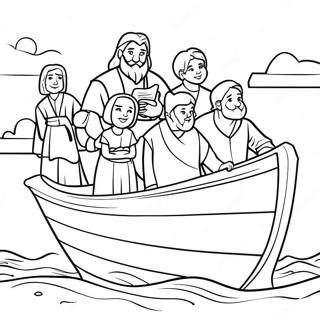 Noah And His Family On The Ark Coloring Page 74343-17673