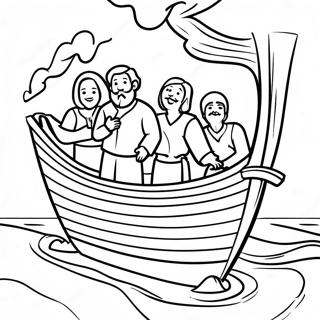 Noah And His Family On The Ark Coloring Page 74343-17676