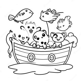 Cute Baby Animals On Noah S Ark Coloring Page 74344-17678