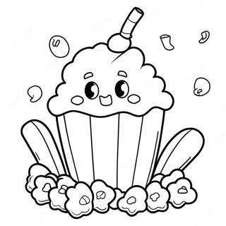 Cute Cartoon Popcorn Coloring Page 74371 17702
