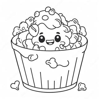 Cute Cartoon Popcorn Coloring Page 74371 17703