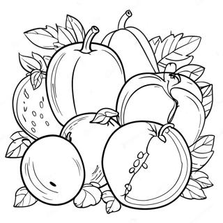 Colorful Fruits And Vegetables Coloring Page 74422-17744