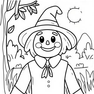 Scarecrow With A Friendly Smile Coloring Page 74701-17953