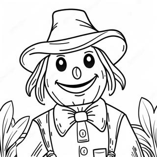 Scarecrow With A Friendly Smile Coloring Page 74701-17956