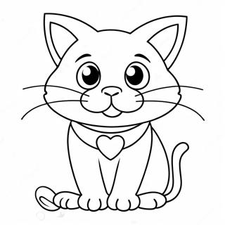 Cartoon Cat Coloring Page 74751-17987