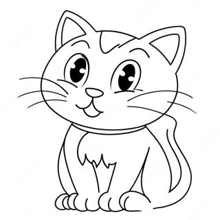 Cartoon Cat Coloring Page 74751-17988