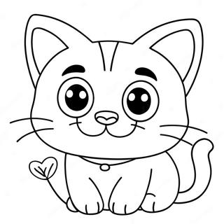 Playful Cartoon Cat Coloring Page 74752-17989