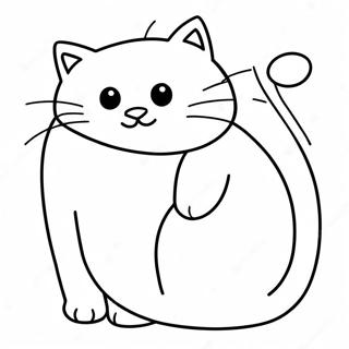 Sleepy Cartoon Cat Napping Coloring Page 74755-18001