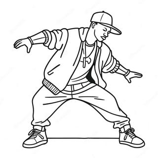 Cool Hip Hop Dancer Coloring Page 74777-18012