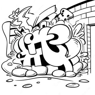 Graffiti Art Hip Hop Coloring Page 74778-18014