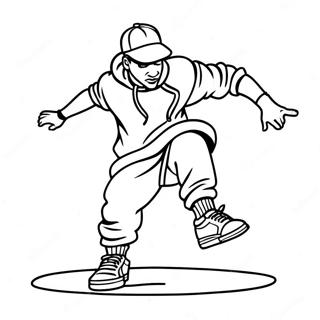 Hip Hop Breakdancer In Action Coloring Page 74779-18017