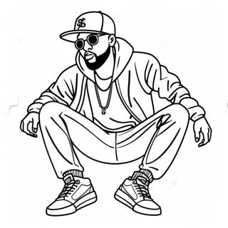 Stylish Hip Hop Outfit Coloring Page 74780-18021