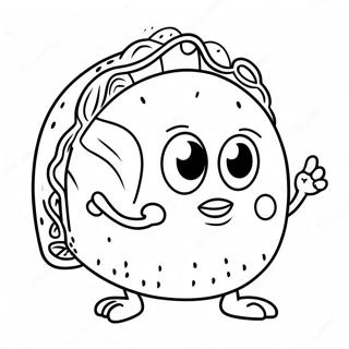 Funny Taco With Eyes Coloring Page 74802-18029