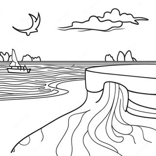 Bright Blue Ocean Scene Coloring Page 74880-18089