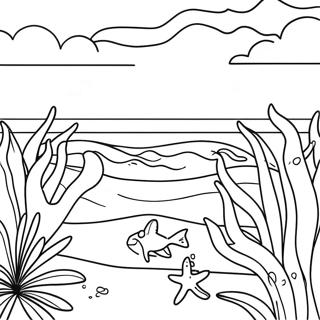 Bright Blue Ocean Scene Coloring Page 74880-18090