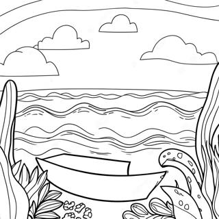 Bright Blue Ocean Scene Coloring Page 74880-18091