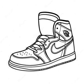 Retro Jordan 1 Sneaker Coloring Page 74906-18113