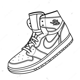 Stylish Jordan 1 Sneaker Coloring Page 74907-18118