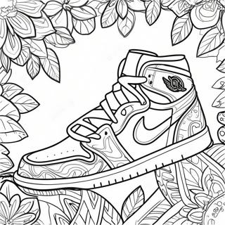 Stylish Jordan 1 Sneaker Coloring Page 74907 18119