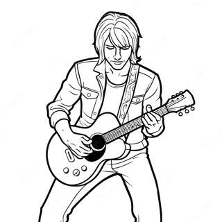 Rock Star Playing Guitar Coloring Page 74985-18179