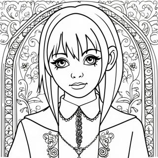 Gothic Emo Character Coloring Page 75009-18190