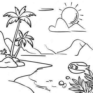 Sunny Tropical Island Coloring Page 75038 18223
