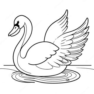 Elegant Swan Gliding On Water Coloring Page 75113-18276