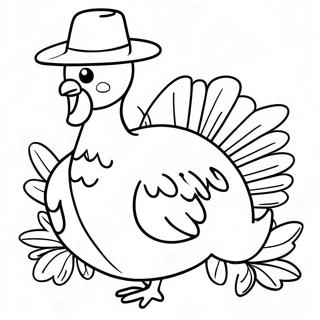 Cheerful Thanksgiving Turkey Coloring Page 75165-18313