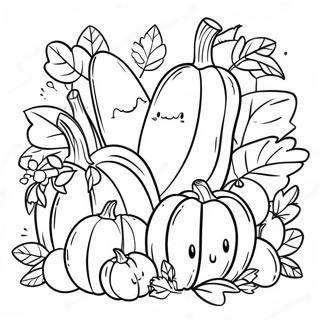 Whimsical Fall Harvest Coloring Page 75167-18321