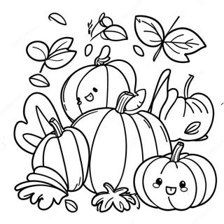 Whimsical Fall Harvest Coloring Page 75167 18324