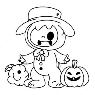 Adorable Monster Trick Or Treat Coloring Page 75244-18384