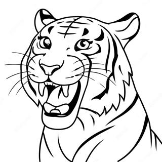 Bengal Tiger Roaring Coloring Page 75474-18560