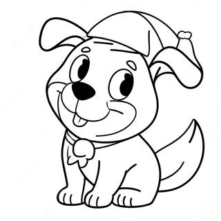 Festive Bluey With Santa Hat Coloring Page 75652-18691