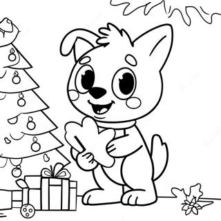 Bluey Decorating The Christmas Tree Coloring Page 75653-18695